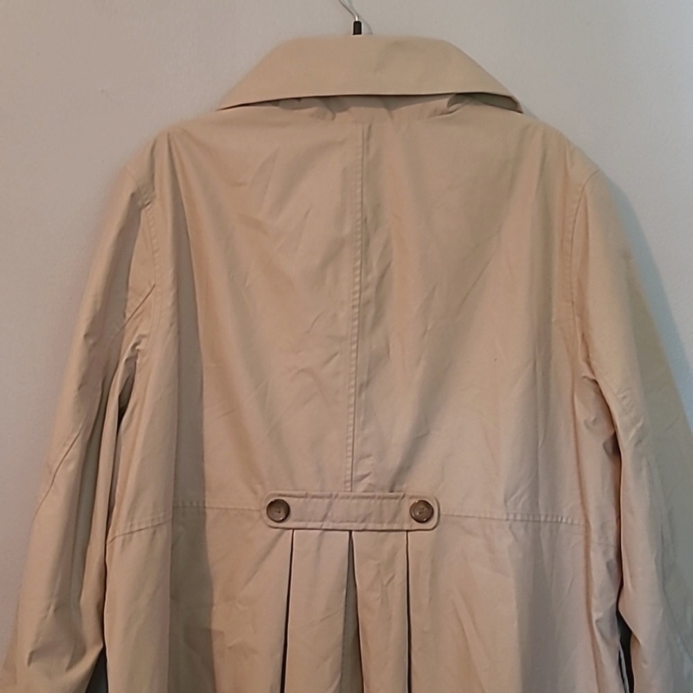 Lands End Wmns 2X Trench Rain Coat Khaki Tan Fall Spring Transitional Outdoors - Picture 11 of 15